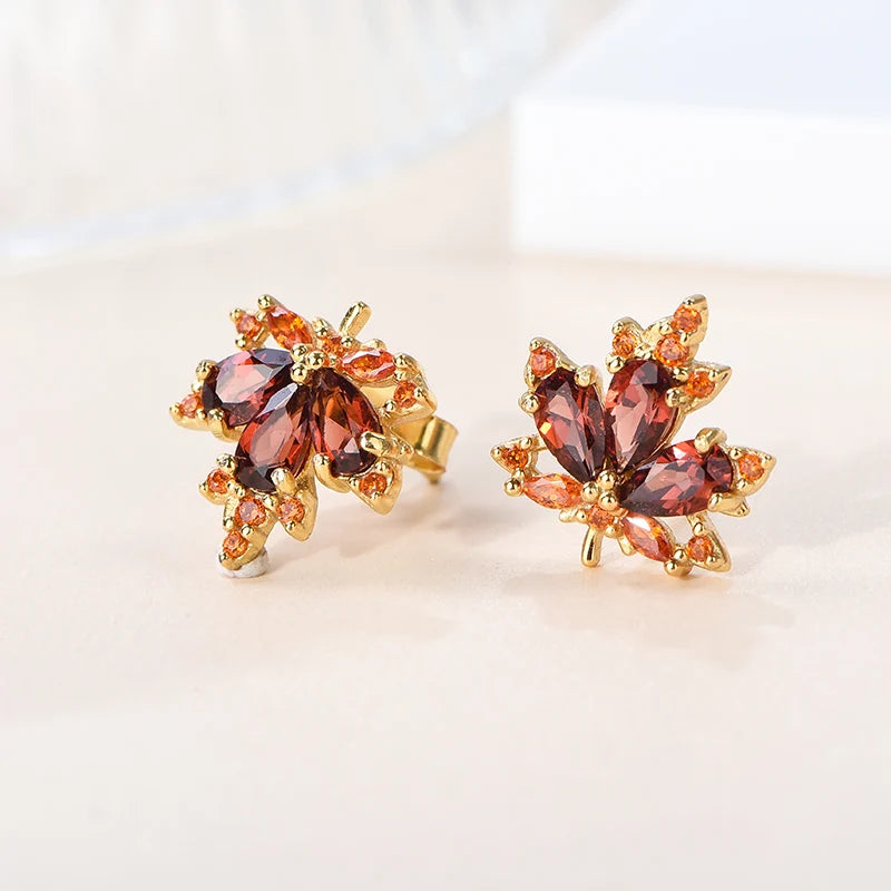 Gioiellieri Genuine Natural Garnet Stud Earrings, 925 Sterling Silver Setting, Hypoallergenic, Bulk Order