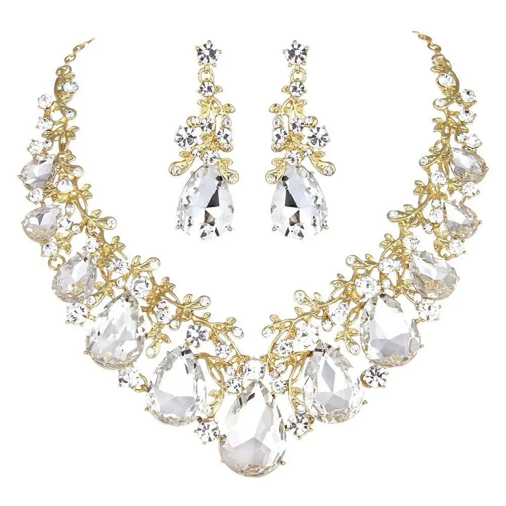 Teardrop Crystal Bridal Jewellery Set