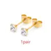 S&S Titanium Zircon Stud Earrings – Asscher Cut – Collection