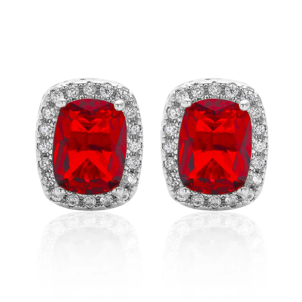 Fashion Trend Full of Gemstone Hip Hop Earrings Colorful Large Zircon Personalized Men's and Women's Earrings Party Ceremony