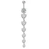 S&S Stainless Steel Heart Dangle Belly Button Ring | 6 Colours | 70mm