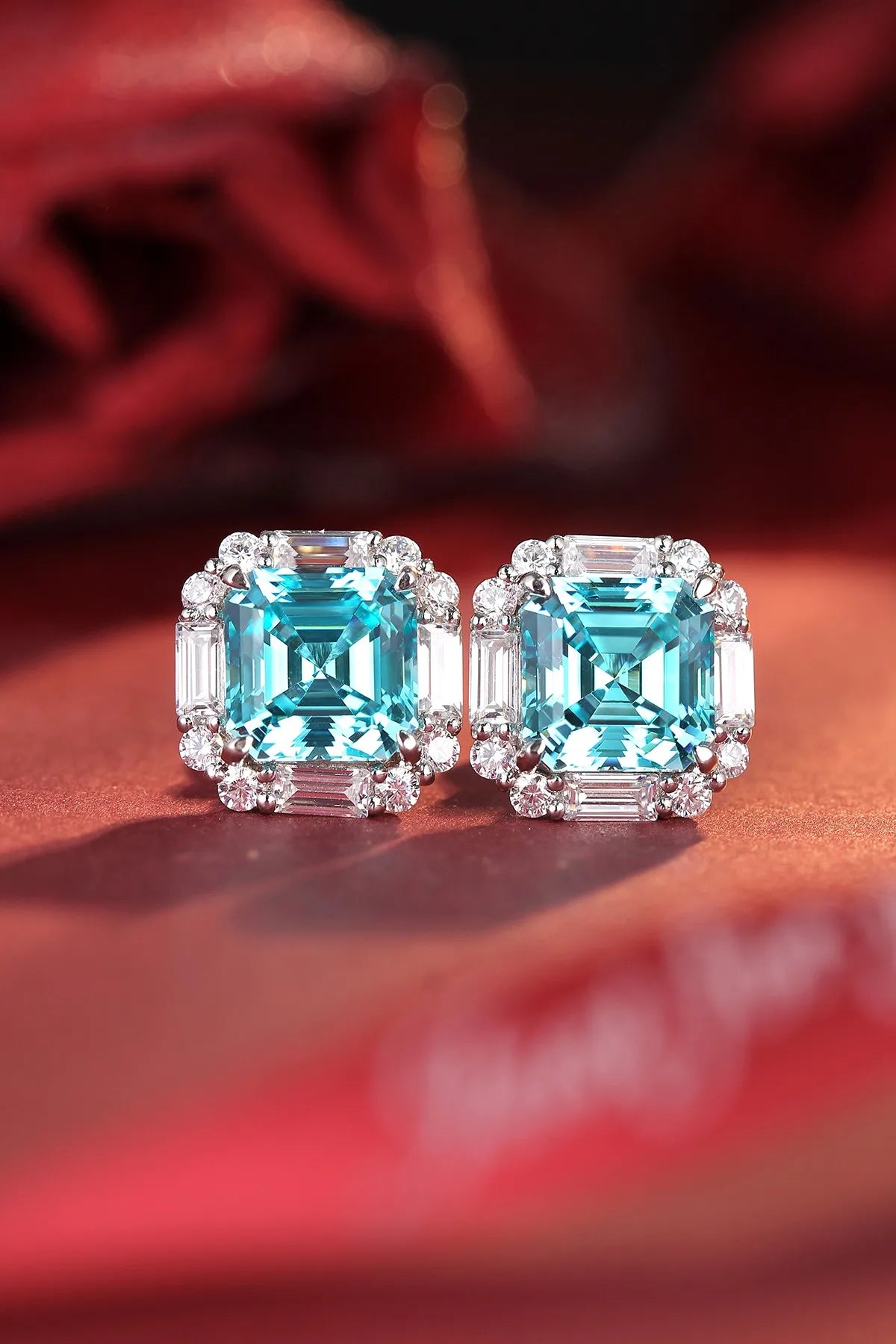 Gemfiori Anster High Quality S925 Lab Grown Paraiba Earring Stud Dainty Gemstone Stud Earrings for Women Daily Wear Gift