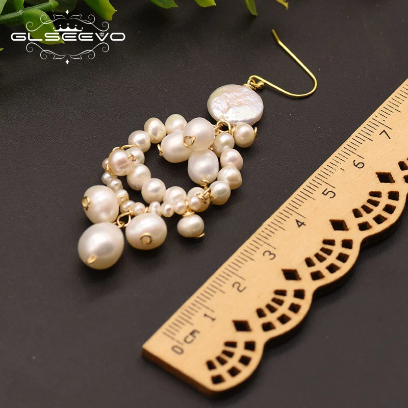 100% Genuine Fresh Water Pearl Earrings for Women Girl Birthday Party Luxury Korean Style