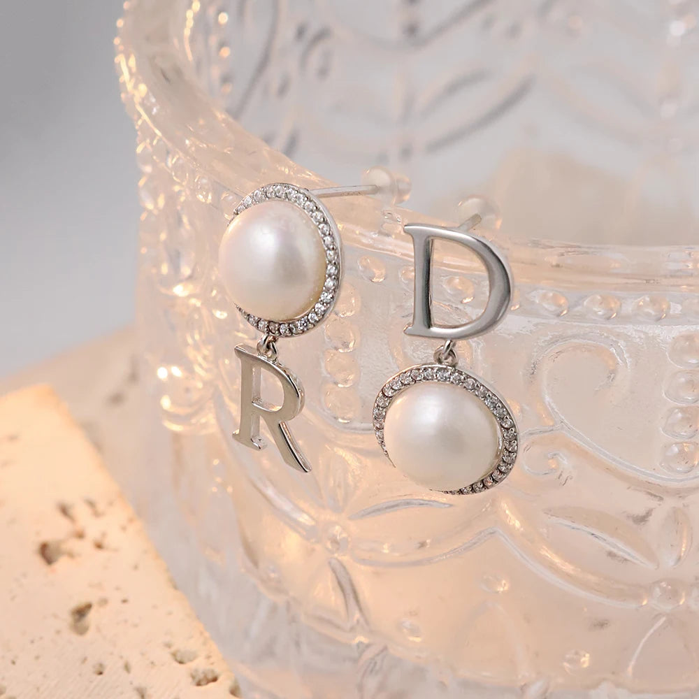 High-quality, Round, Pearl Puddles Earrings Large Natural Pearl Earrings with a Touch of Luxury and Sophistication for Women.
