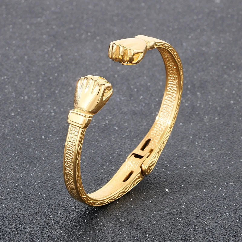 KALEN Sporty Stainless Steel Fashion Bracelets Bangles Open Cuff Boxing Bracelets