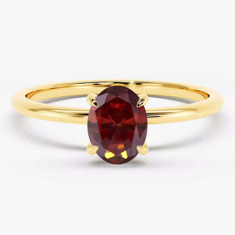 Minimalist S925 Sterling Silver Gold Plated Anti Tarnished Women's Fine Jewelry Oval Cut 0.5CT VVS GRA Colorful Moissanite Rings