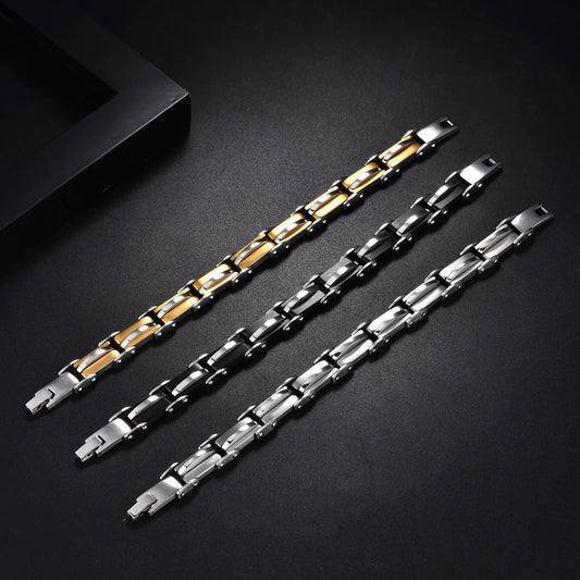 REBEL Fashion Hip Hop Stainless Steel Bracelet Vintage Wrist Chain Jewelry For Men