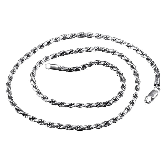3mm Fashion 925 Sterling Silver Vintage Men Jewelry Chain Necklaces