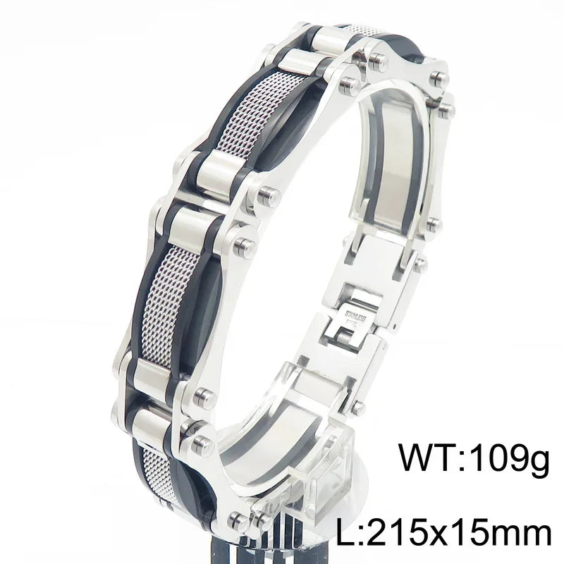 KALEN Stainless Steel Jewelry Fashion Bracelets Bike Chain Links Bracelet Homme for Men