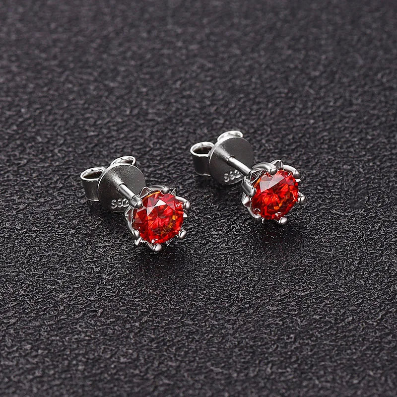 ArtistA Factory Jewelry 0.3-1CT Sparkling Round Moissanite Snowflake-Claw-Set Butterfly-Clutch 925 Silver Everyday Elegance Stud Earring