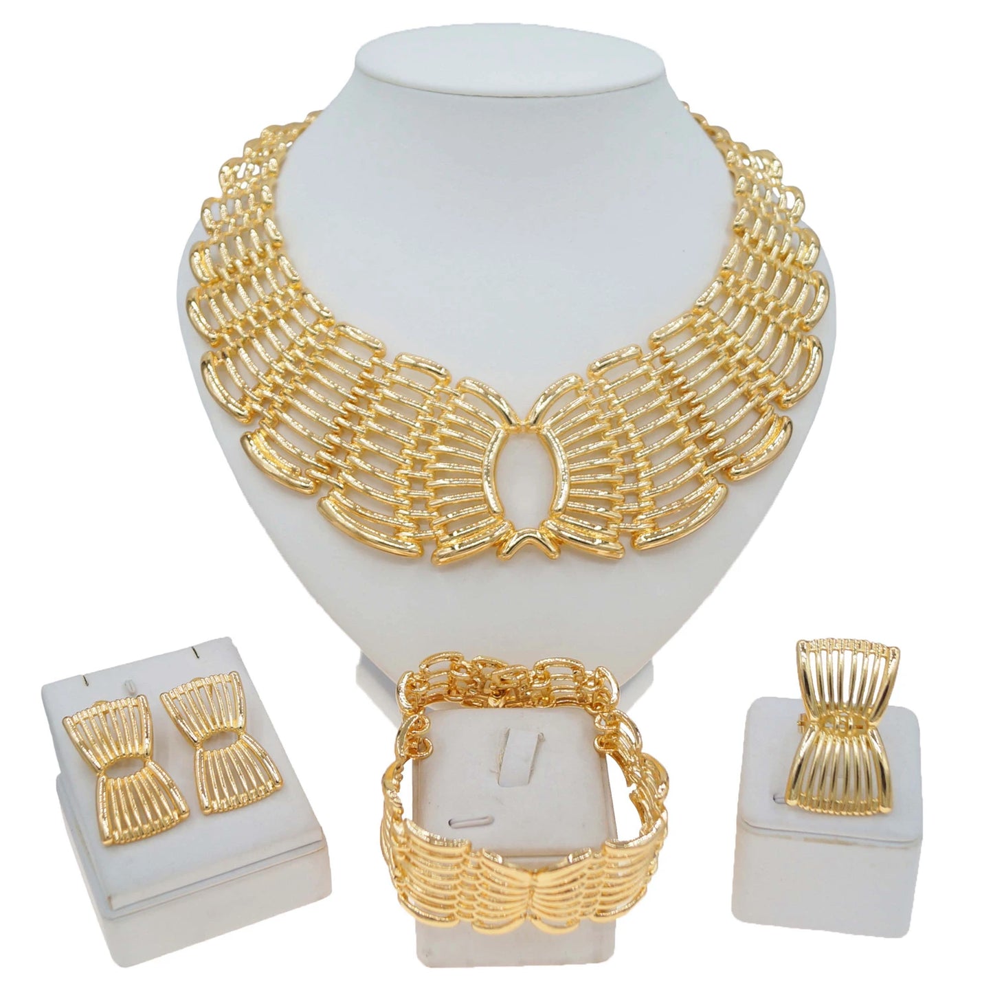 Zhuerrui Italian Hollow Women's Jewelry Four Sets of Personalized Design Atmospheric Elegant Romantic French Style in StockH0759