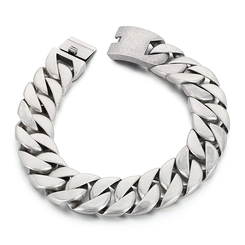 KALEN Popular Retro Stainless Steel Cuban Chain Men Bracelet&Necklace Jewelry Set