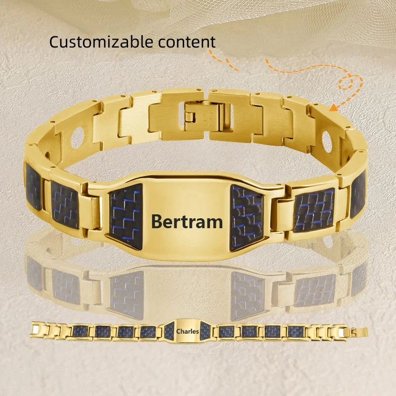 Wholesale Therapy Energy Cuff Men Germanium Magnetic Bracelet Japanese Bio Stainless Steel Health for Man Hologram Bracelets
