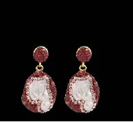 GLSEEVO Natural Freshwater Baroque Bordered Earrings Korean Style Women Luxury Jewelry Fashion Ladies and Girls Gift