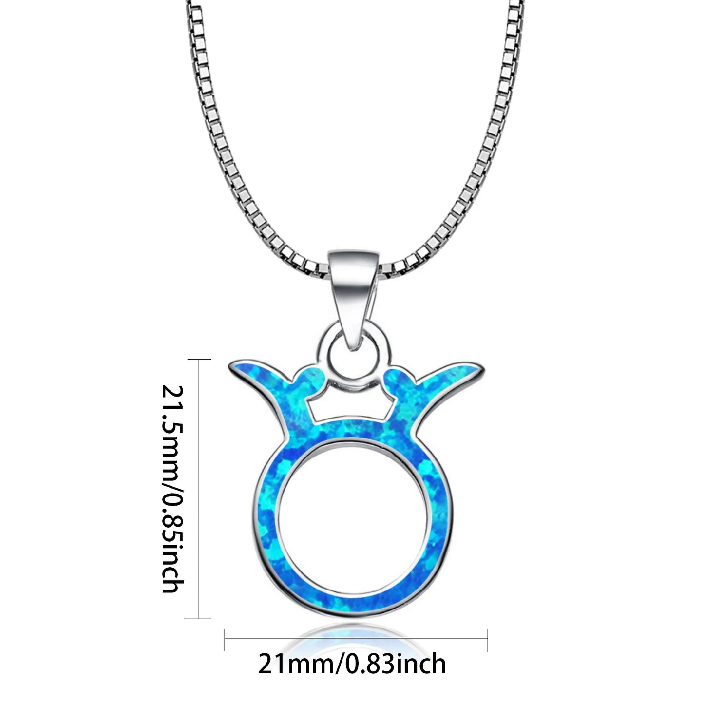 Taurus Zodiac Pendant - Blue Opal Inlaid Silver Plated Horoscope Jewelry for Women Wholesale