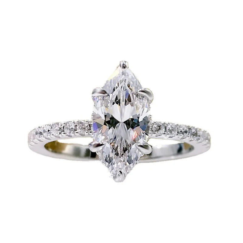 Trendy Design 925 Sterling Silver 5A 8A Cubic Zirconia Ring Engagement Wedding Rings Custom Fine Jewelry Manufacturing Supplies