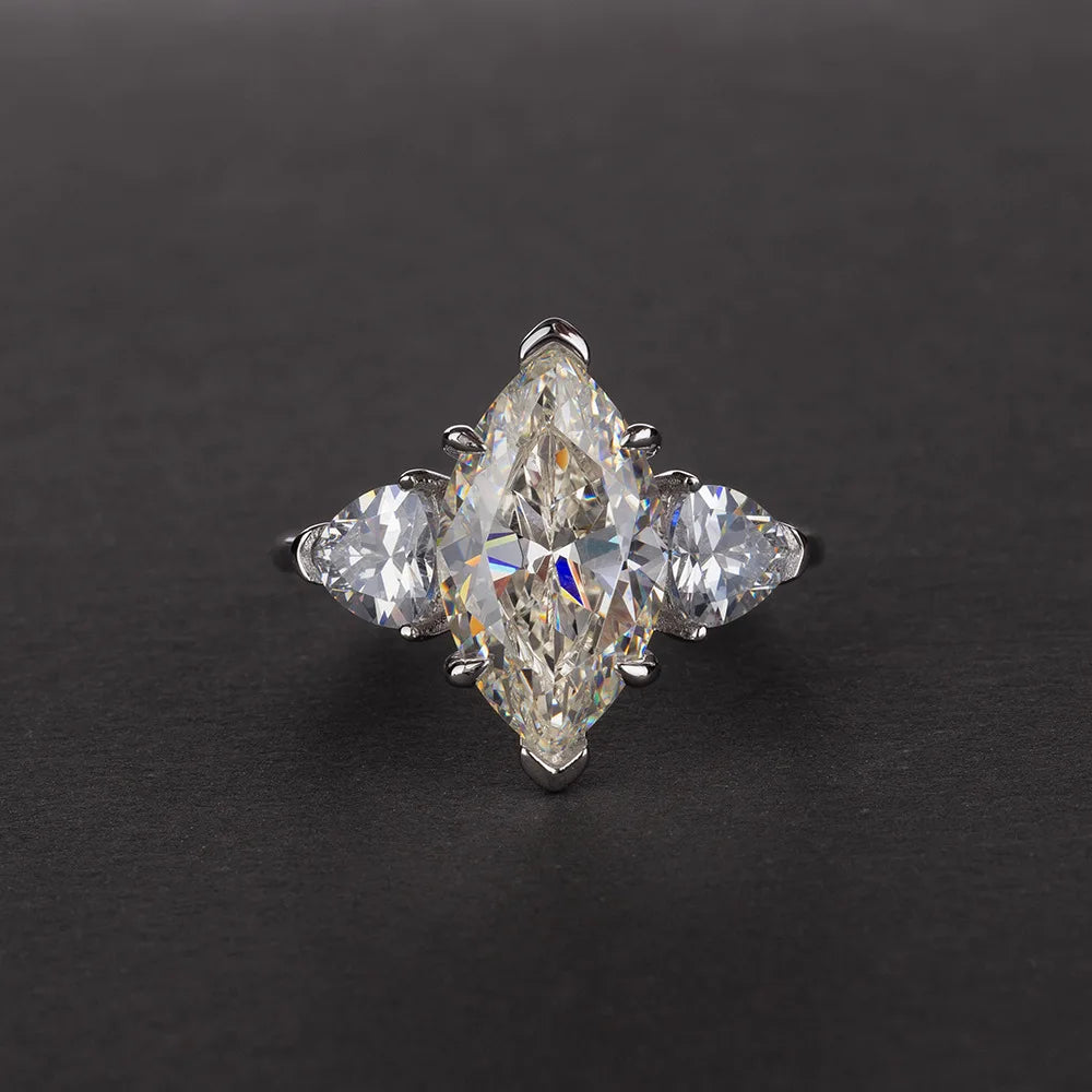 MUSHAN Jewelry Factory New S925 Pure Silver Platinum Plated High Carbon Diamond Wedding Ring 3 Carat Luxury Anniversary Party