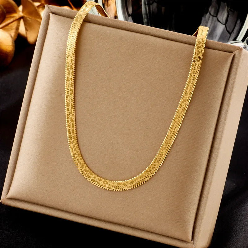Gold Polished Disc Chain Necklace & Bracelet Jewellery Set | Minimalist Luxury Fashion Set