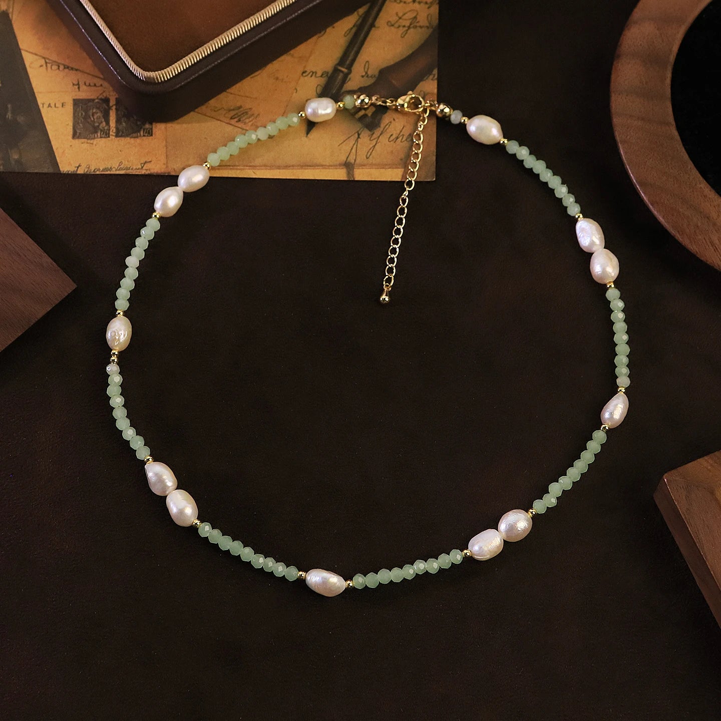 Natural Freshwater Pearl Crystal Beaded Necklace for Women Daily Wear Wedding Vacation Dainty Bridal Necklace Bohemian Jewelry