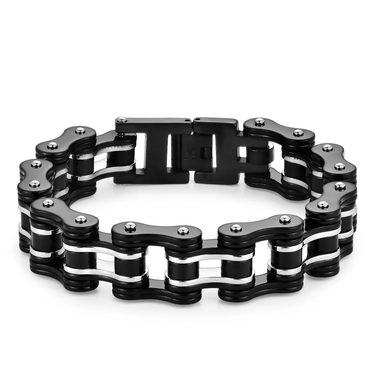 REBEL For High-End Stainless Steel Motorcycle Chain Biker Bracelet Simple Rock Men's Fashion Jewelry