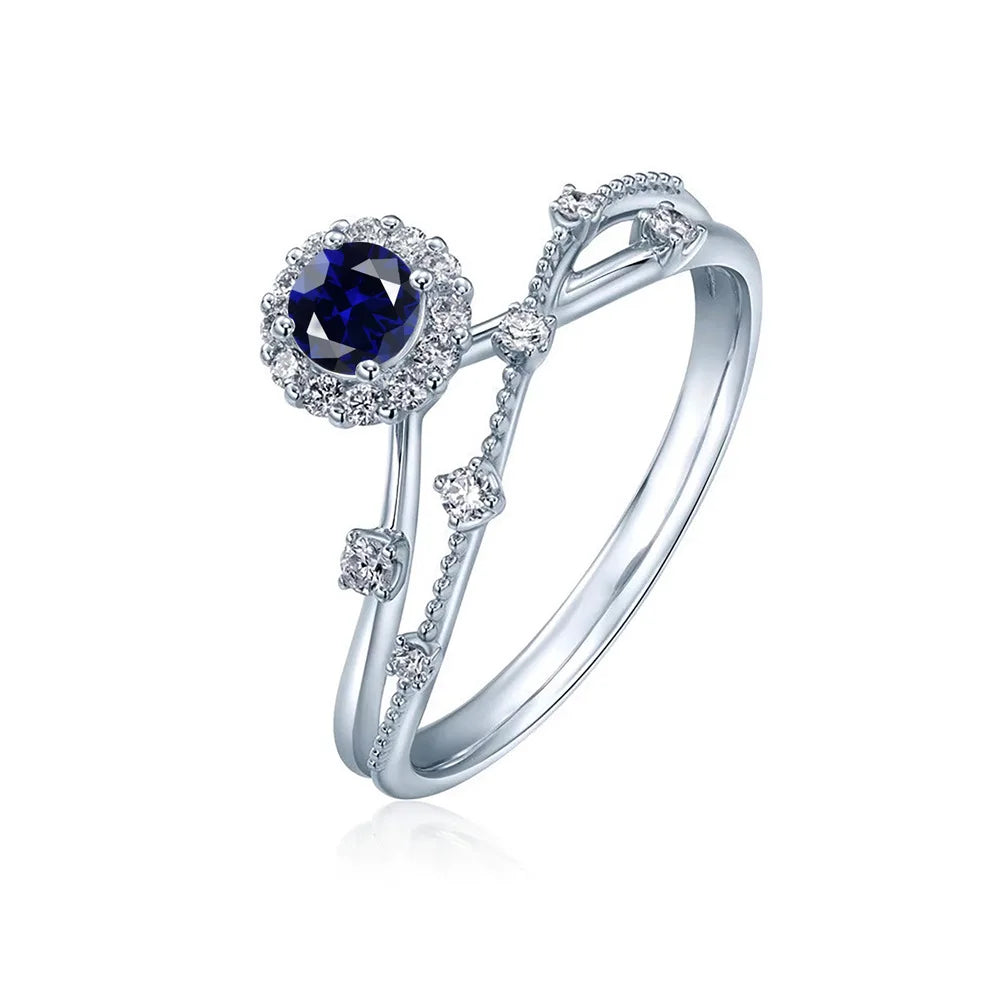 SILVERELLI Star Track Full Diamond Zircon Ring | 925 Sterling Silver | Platinum Plated