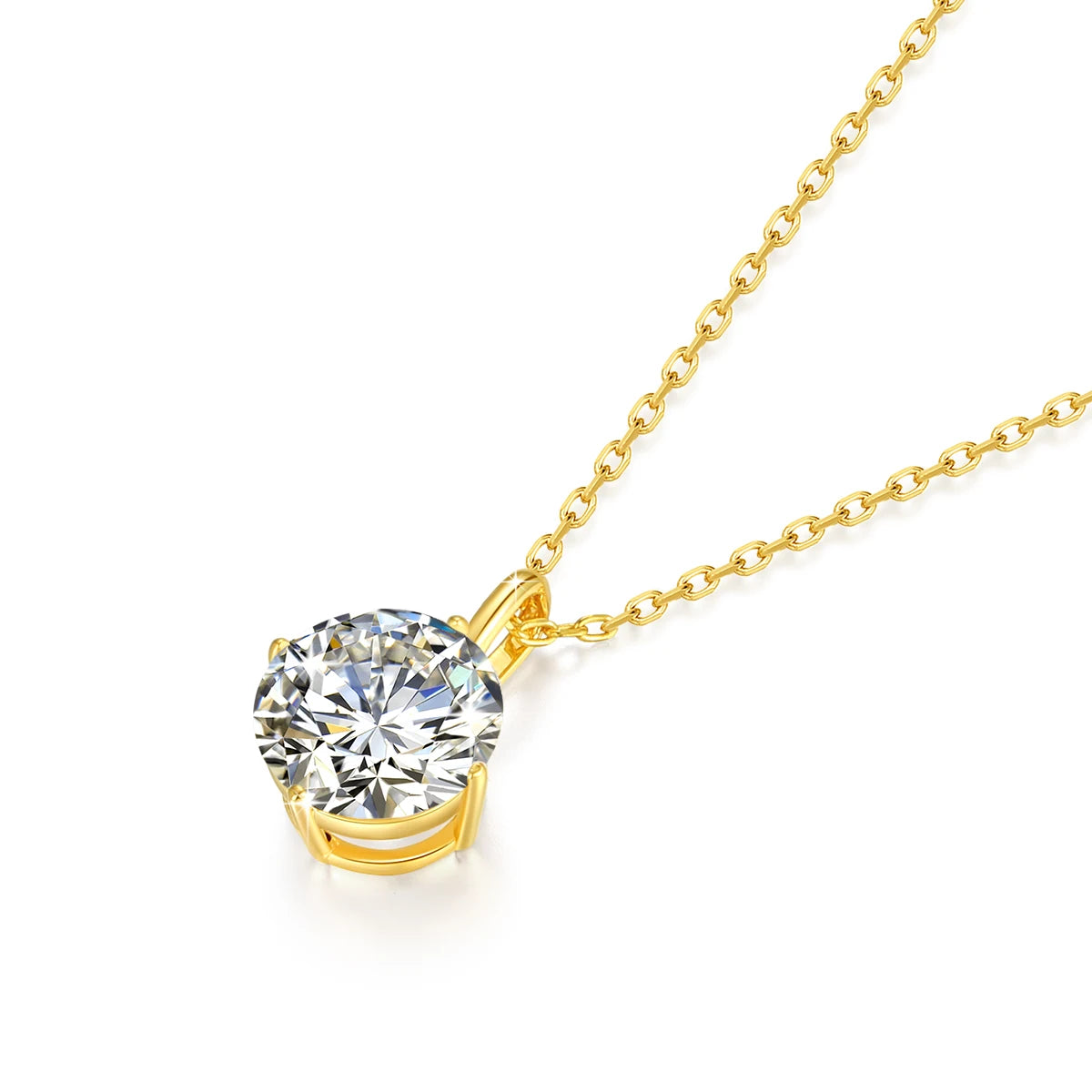 Gioiellieri Fine Jewelry Supplier Woman Wedding New Year Gift 1ct 2ct 3ct Moissanite Hard Hollow 14K Gold Classic 4 Prong Pendant