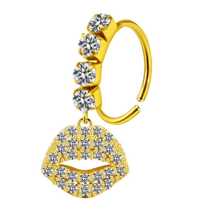 S&S Stainless Steel Dangle Hoop Nose Ring Collection | 66 Designs