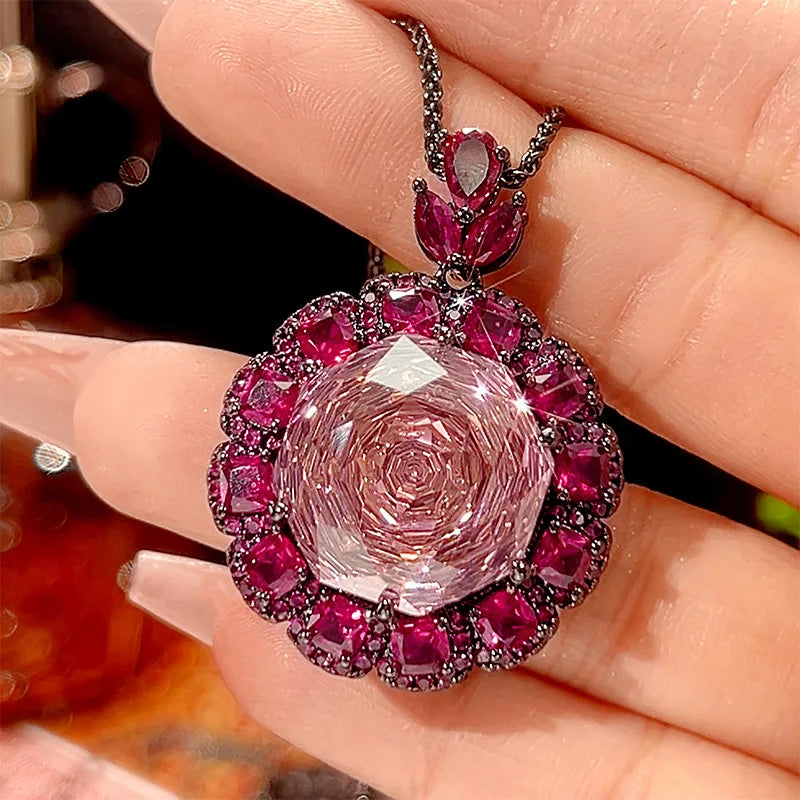 S&S Black Gold Dried Rose Jewellery Set – Pendant, Ring & Earrings – Chopin Chain – Collection