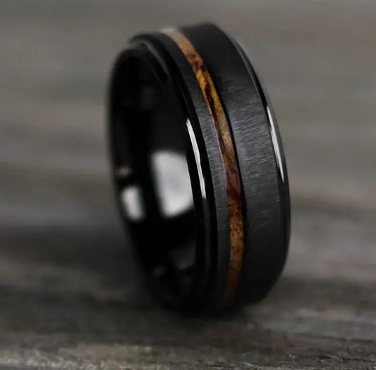 REBEL OBE New Arrival Hot Selling Men Ip Black Plated Tungsten Carbide Ring