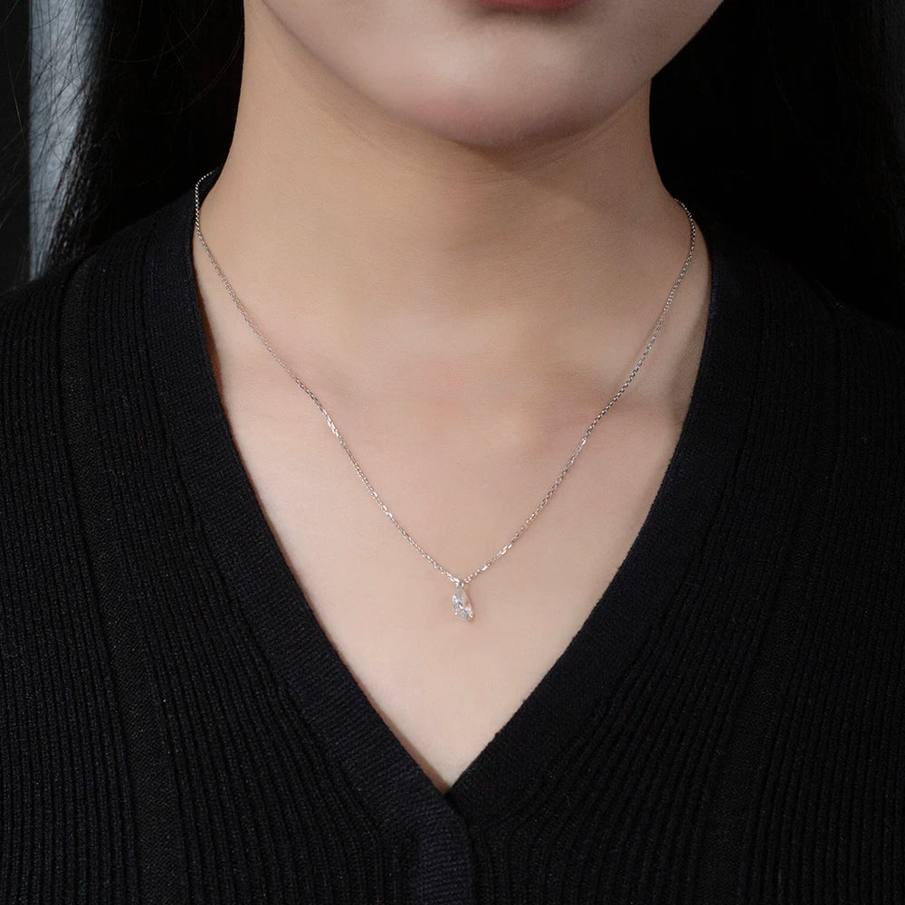 Gemfiori MSN-955 9k with 1ct Pear Cut Diamond Pendant Necklace for Woman Custom Jewelry Valentine's Gift for Girlfriend Good Price