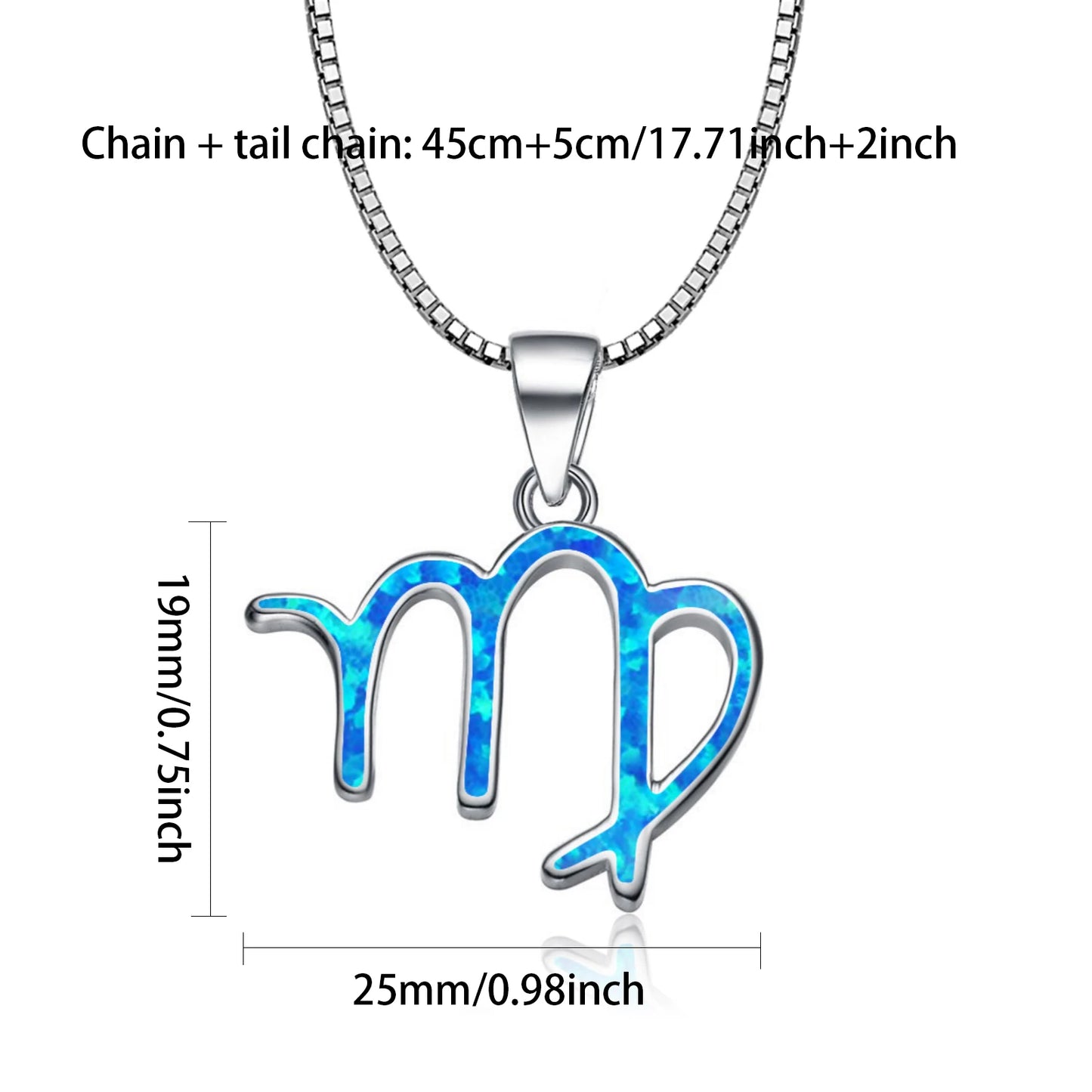 Dainty Scorpio Sign Necklace - Handcrafted Blue Fire Opal Silver Plated Hollow Zodiac Jewelry Bulk