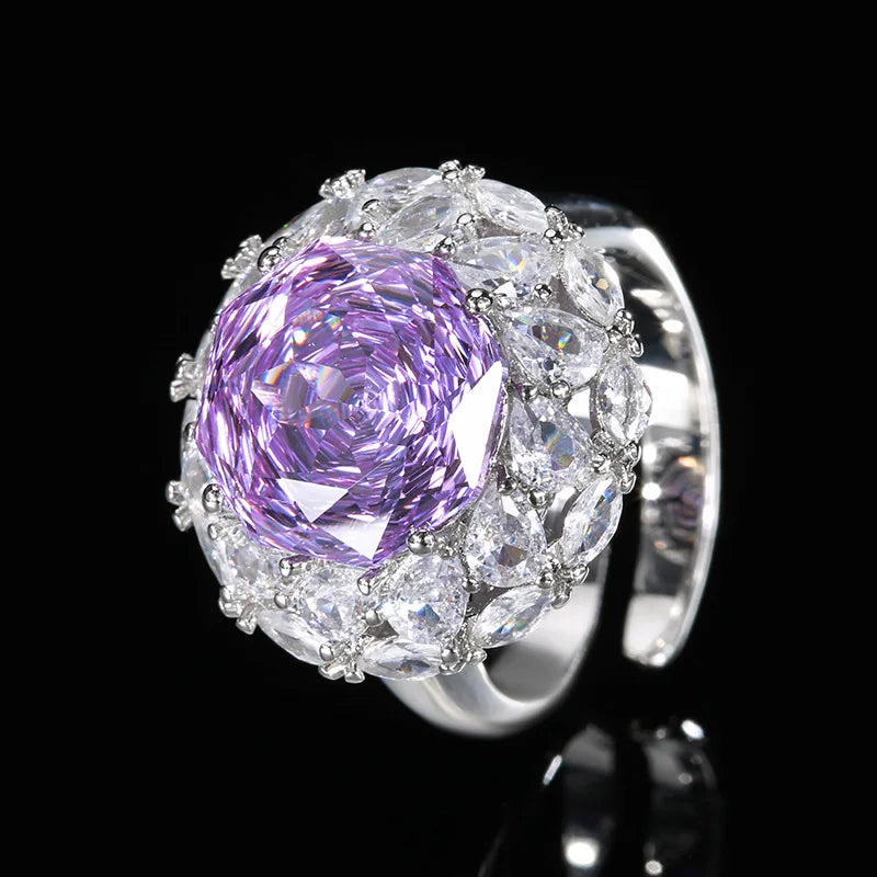 Gemfiori High Quality Luxury Jewelry Brass Gold Plated Millennium Cut Dried Rose Round Temperament Set Women