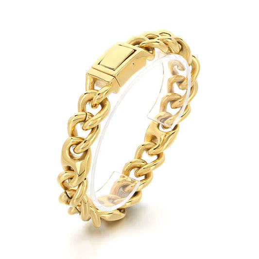 KALEN Trendy Fine Jewelry Fashion Bracelets Men Stainless Steel Novel Cuban Links Bracelet Bangle