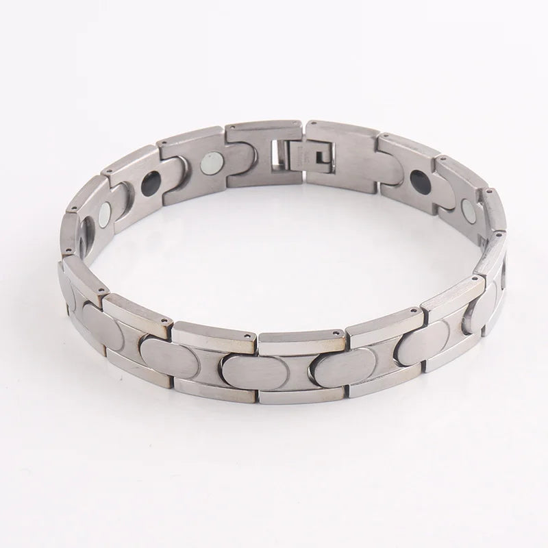 4 Color Available Magnetic Hematite Ion Energy Germanium Bracelets Titanium Stainless Steel Bio Therapy Bracelets
