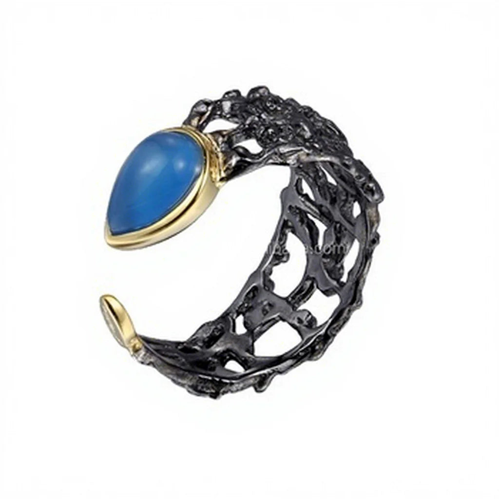 Fashion Design 925 Stamped Sterling Silver Gold Plated Ring Jewelry