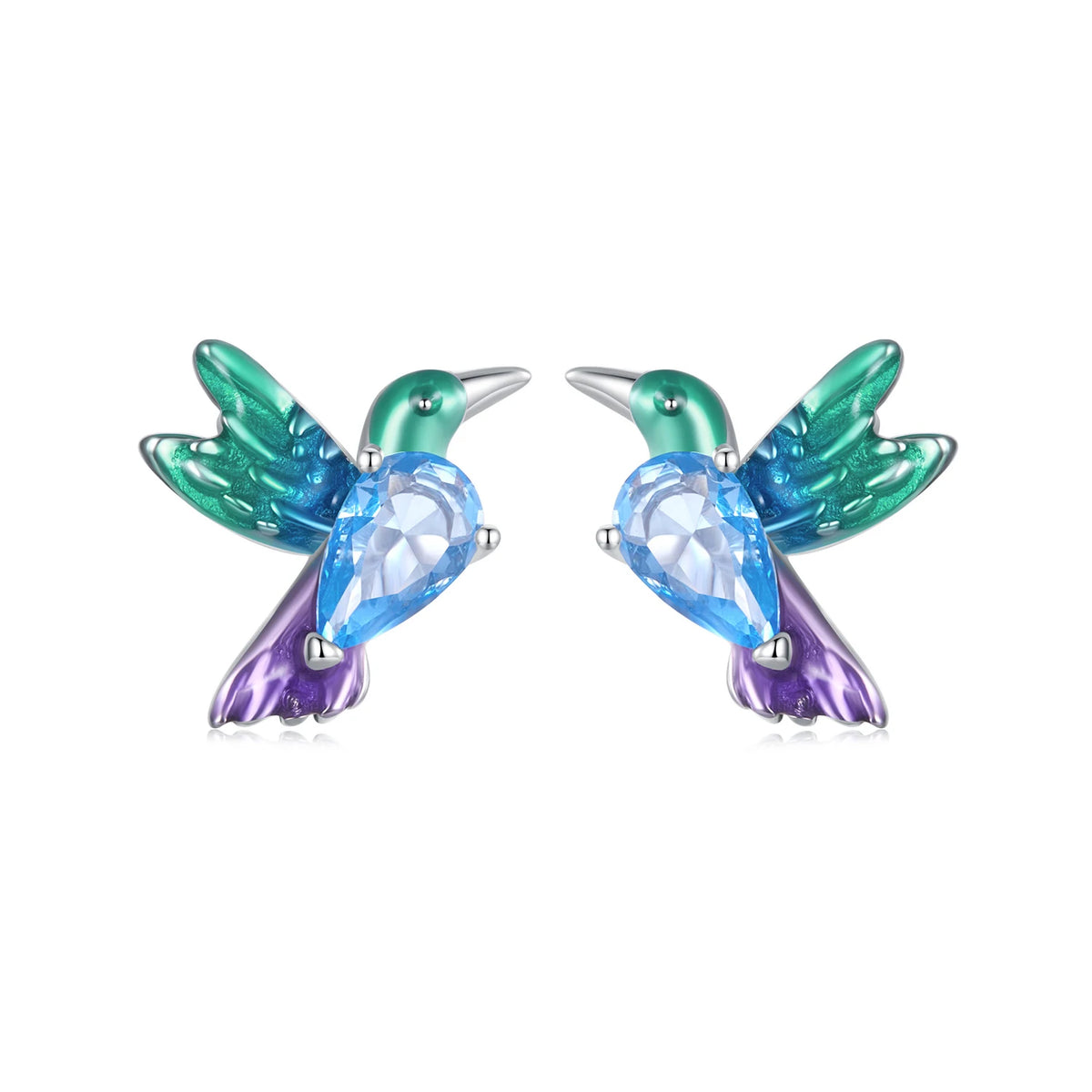 S&S 925 Silver Earring & Ring Set – Butterfly, Dragonfly, Bird & Flower – Platinum Plated – Collection