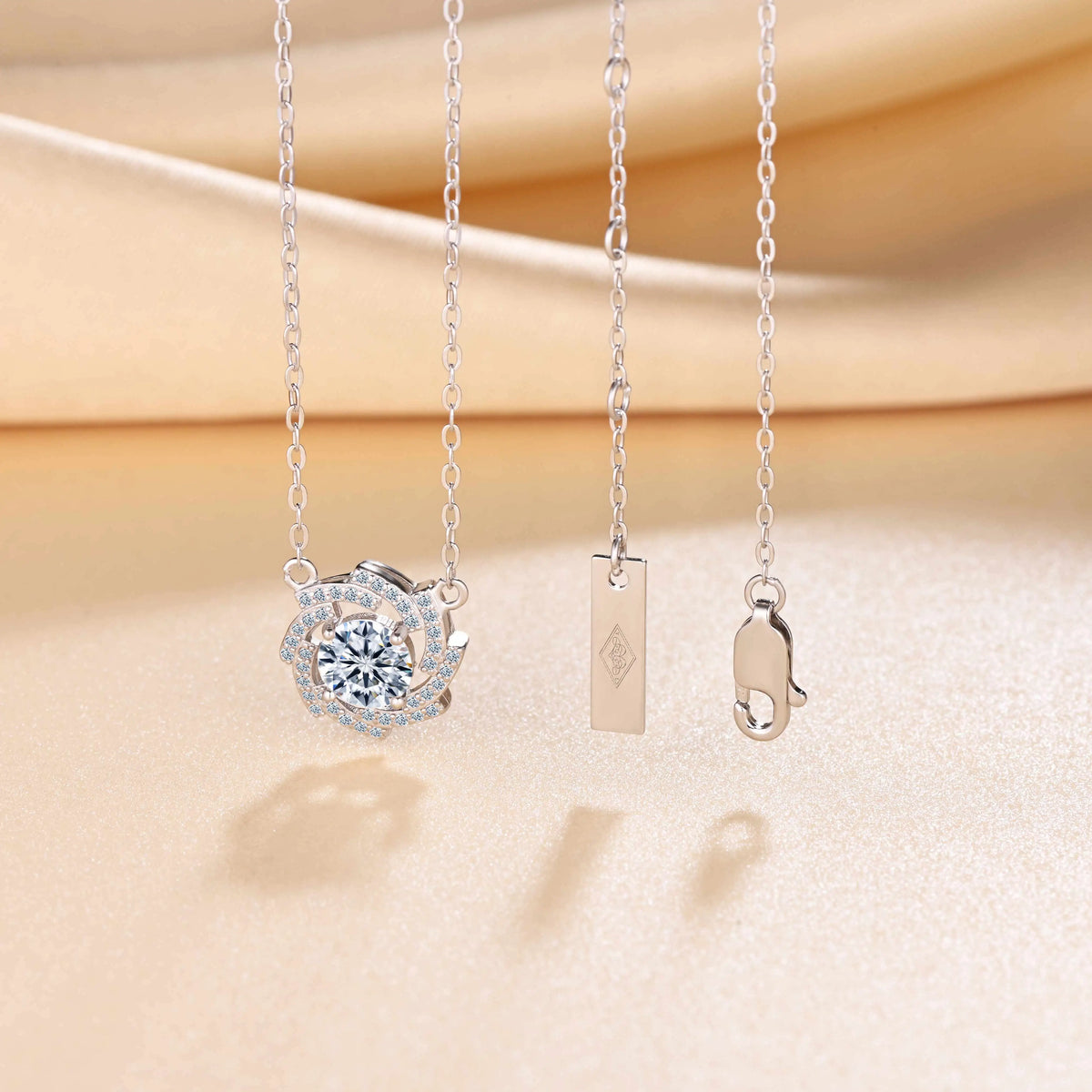 Nebula Jewelry Set 925 Sterling Silver Moissanite Pendants Charms Necklace Stud Earrings