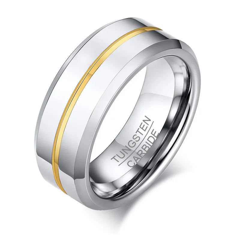 Black Tungsten Carbide Ring Thin Blue Line Inlay Fashion Jewelry Wedding Ring for Men and Women