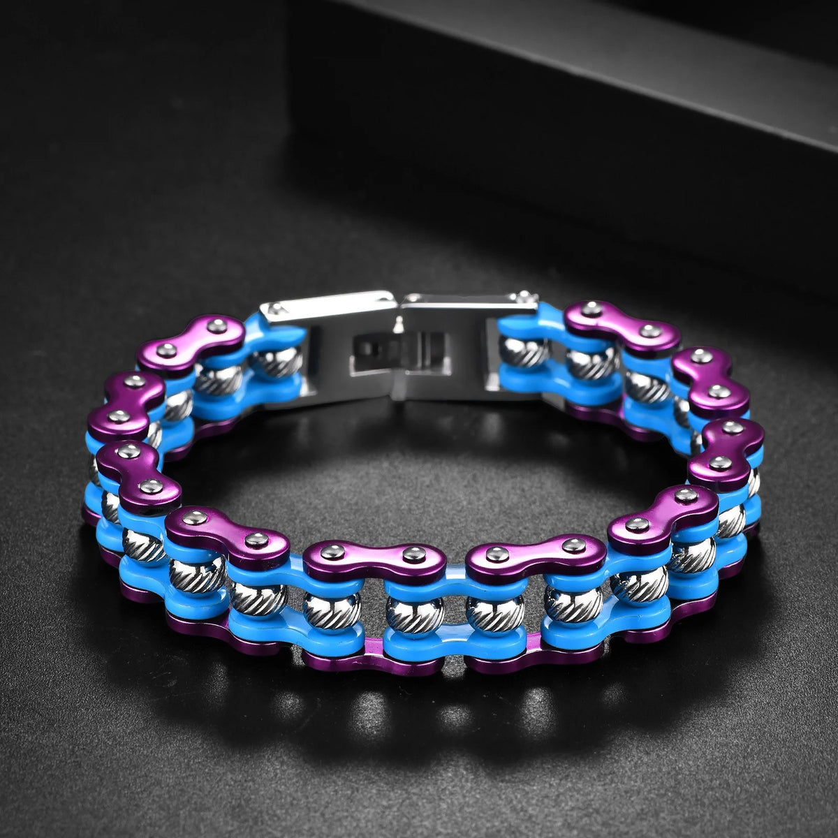 REBEL European American Men's Trendy Rock Style Bicycle Bracelet Hip-Hop Geometric Stainless Steel