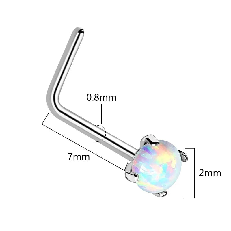 S&S Opal Star Segment Nose Ring Set | Stainless Steel Septum Piercing