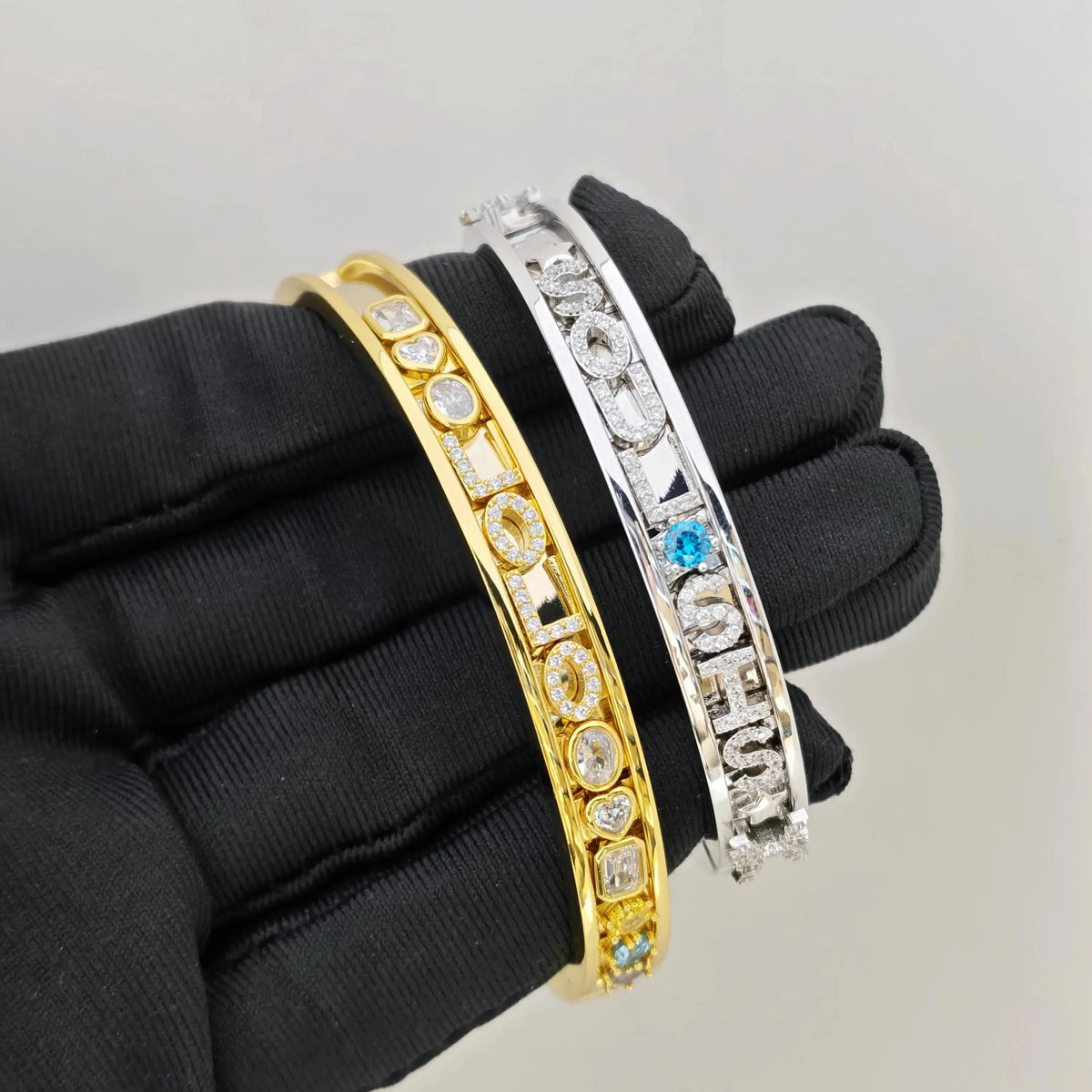 S&S Custom Charms Slide Bangle — Birthstone, Heart & Star | Gold, Silver & Rose Gold | S&S Collection