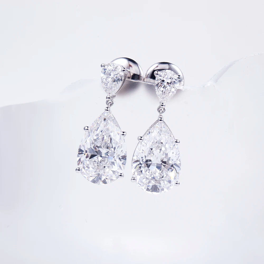 Gemfiori MSE-719 9K Gold Fancy Pear Cut Lab Grown Diamond 1ct Loose Lab Grown Diamond Earring Stud Earrings Factory Price Valentine Gift