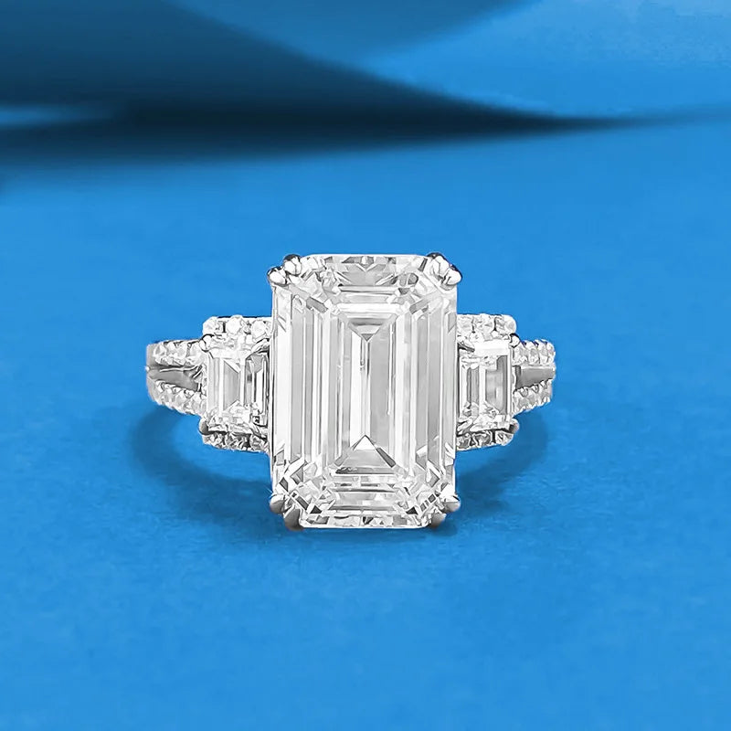 Trendy Design 925 Sterling Silver 5A 8A Cubic Zirconia Ring Engagement Wedding Rings Custom Fine Jewelry Manufacturing Supplies