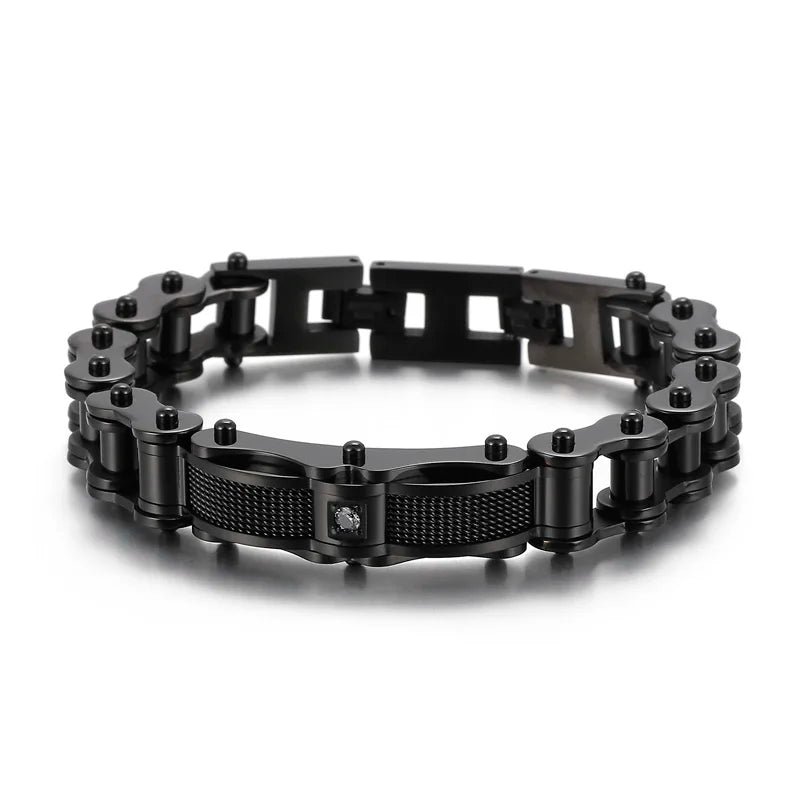 KALEN Stainless Steel Bike Bracelets Bangles for Men