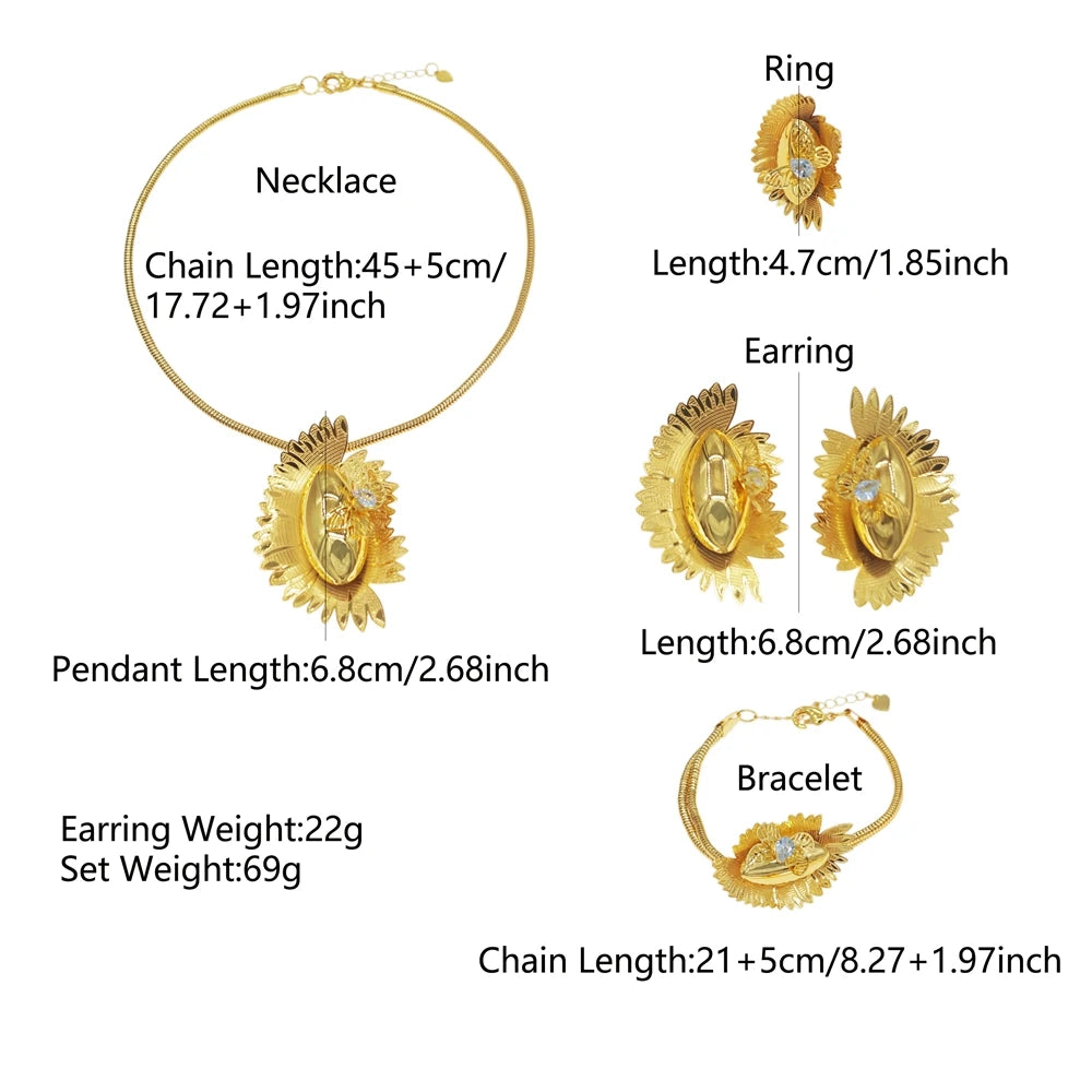 Zhuerrui Dubai Luxury Gold Plated Jewelry Set for Women 4Pcs Twisted Chain African Bridal Wedding Party Jewelry Gifts HE2550720