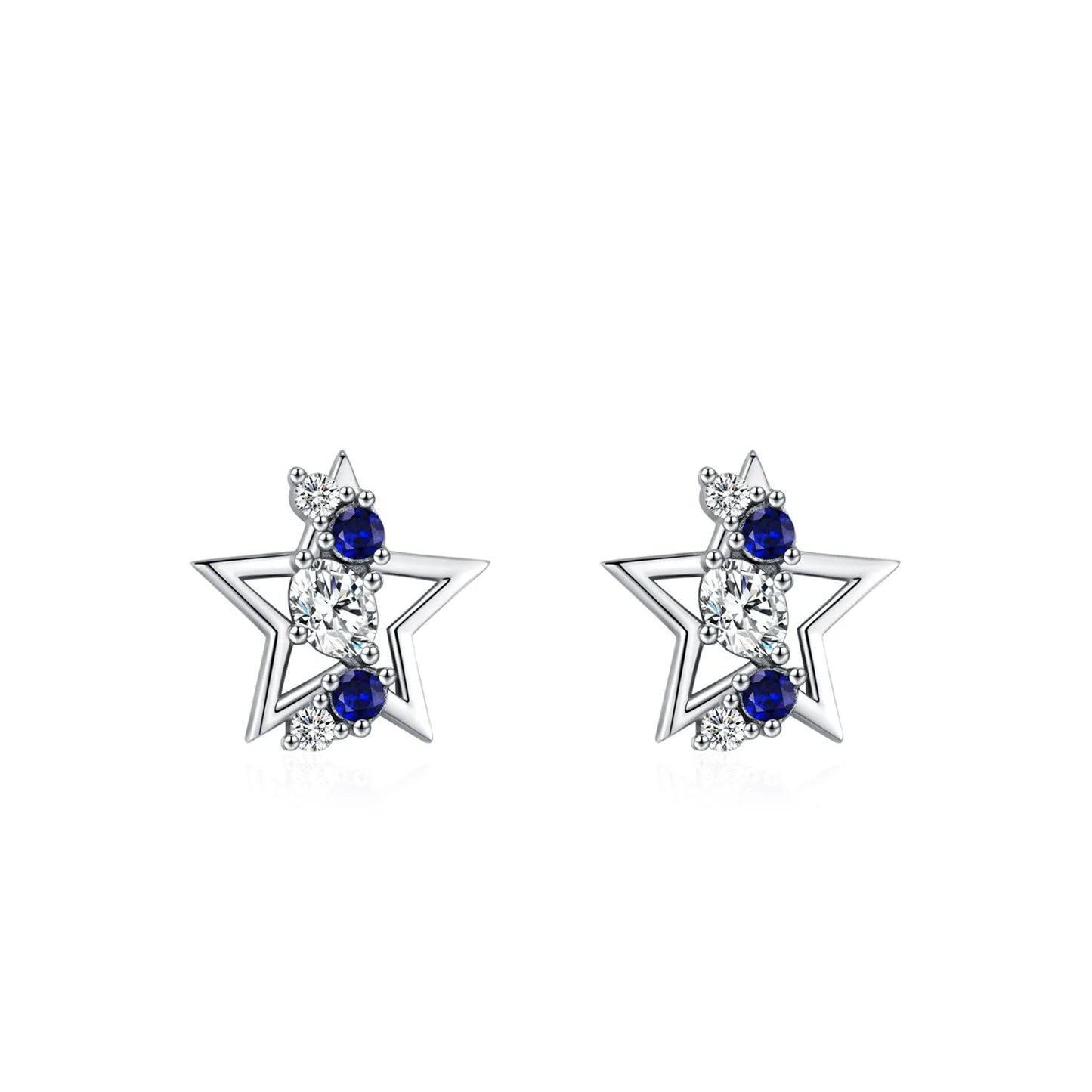 Wholesale 925 Sterling Silver Fashionable Pentagram Necklace Bracelet Earring Set Exquisite Versatile Jewelry Gift Set