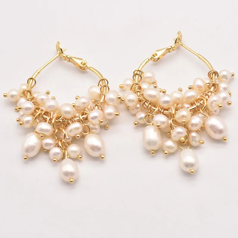 Pure Natural Freshwater Pearl Earrings Luxurious Simplicity Wedding Birthday Party Gifts Handmade Jewelry  Earrings Bulk