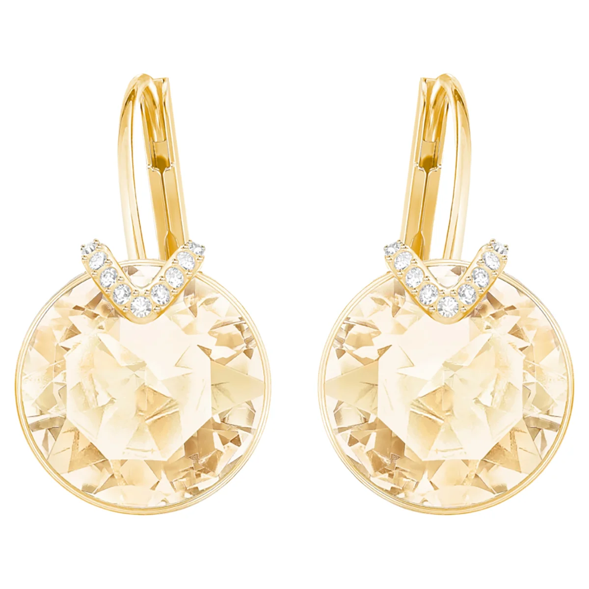 S&S Luxury Vintage Brass Zircon Sparkling Drop Earrings Elegant High-End Jewelry for Women for Parties & Special Occasions