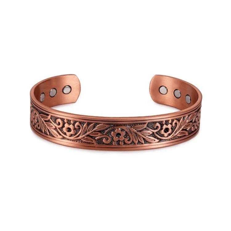 Vintage Magnetic Bracelet, Adjustable Open Cuff with Celtic Knot Design, for Men & Women