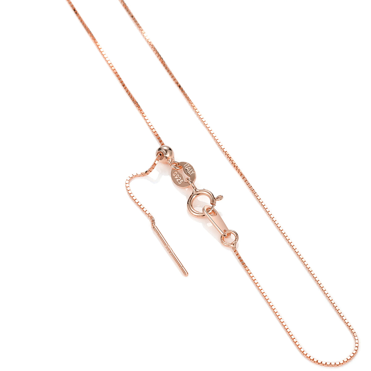REDheart Custom 925 Sterling Silver Thin Chain Italy Link Adjustable Box Cross Singapore Gold Plated Necklace Fine Jewelry